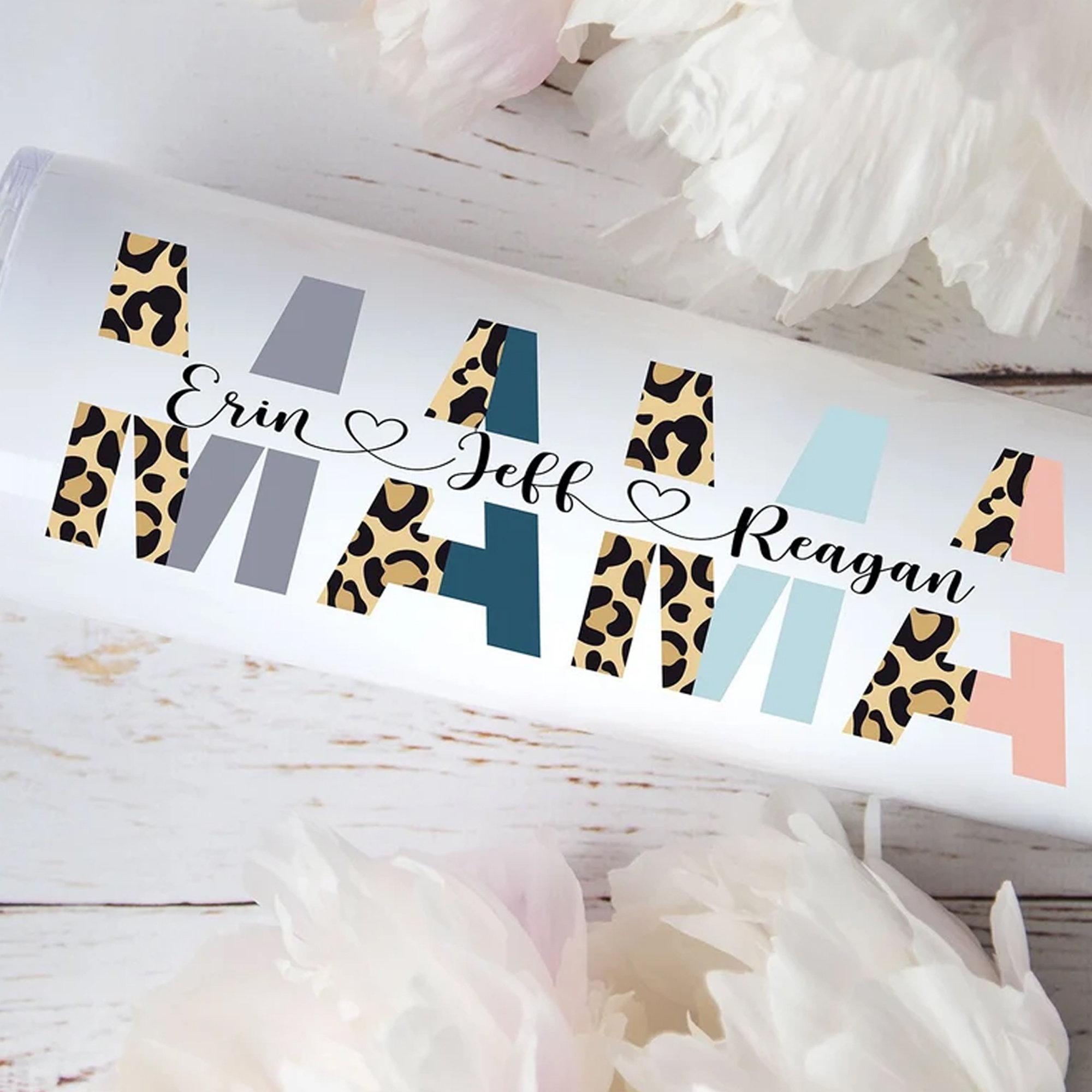 Mama Tumbler With Custom Name Mom Tumbler With Kids Names Leopard Mom Tumbler Personalized Gift For Mom Mothers Day Gift